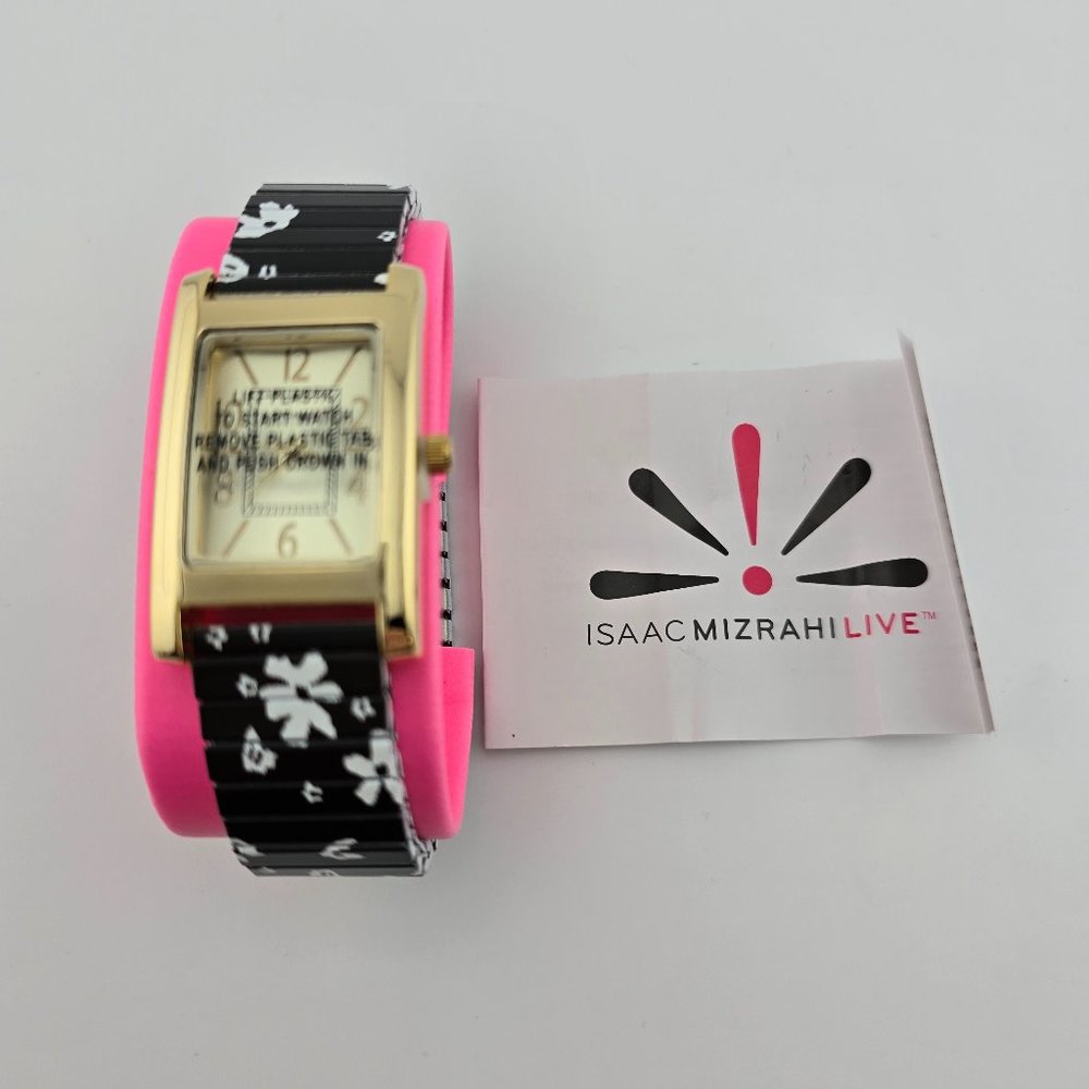 Isaac Mizrahi Live - Black band with flowers - elastic band